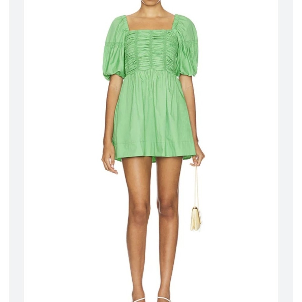 Faithfull the Brand Belladonna‎ Mini Dress Size Small Green 100% Cotton